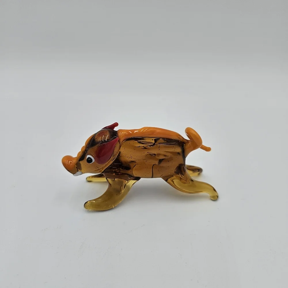 Handcrafted Glass Boar Figurine